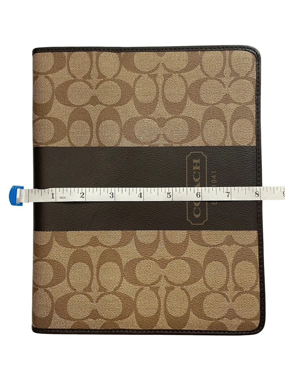Coach Signature Canvas Leather iPad Folio Case Khaki Brown NWT Tablet Cover